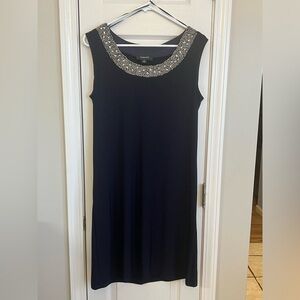 R & M Richard’s Navy and Rhinestone Embellished Sleeveless Dress